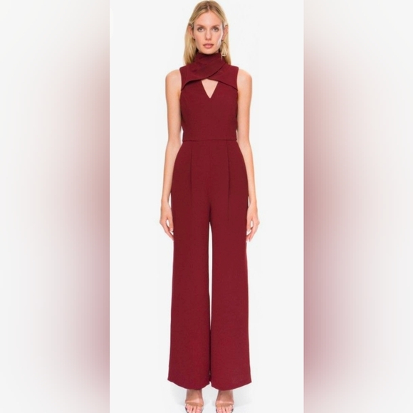 NWT/ C/ MEO COLLECTIVE Elegant Burgundy Sleeveless Jumpsuit(SAMPLE) Small - Picture 1 of 6